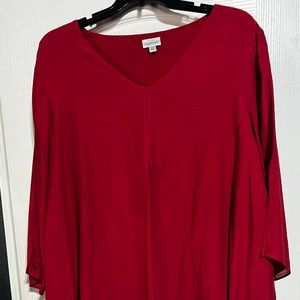 Avenue Size 22/24 Red Layered Blouse